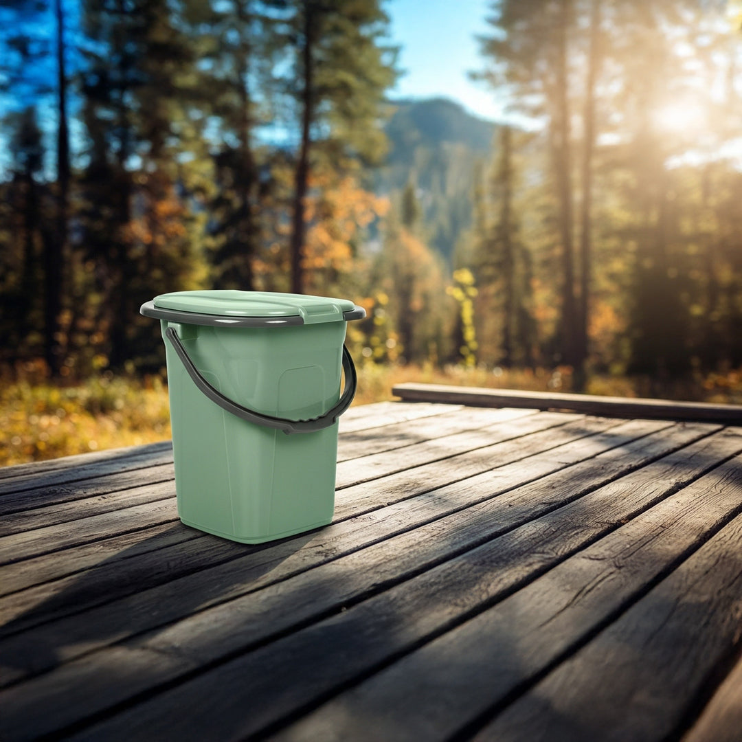 GreenBlue GB320GG Inodoro portátil practico WC 19l con tapa verde-gris