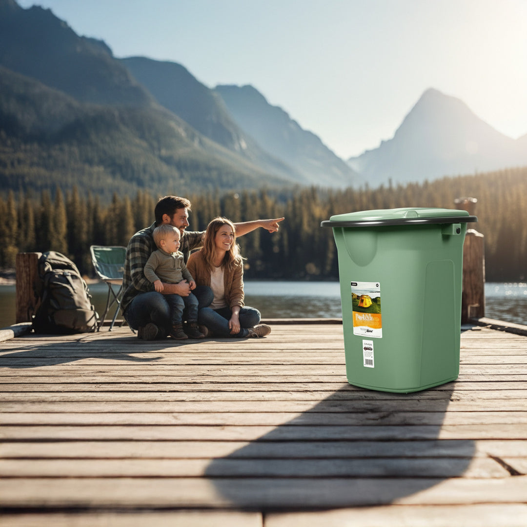 GreenBlue GB320GG Inodoro portátil practico WC 19l con tapa verde-gris