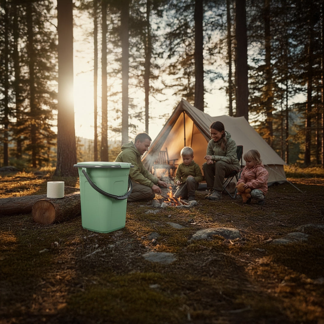 GreenBlue GB320GG Inodoro portátil practico WC 19l con tapa verde-gris