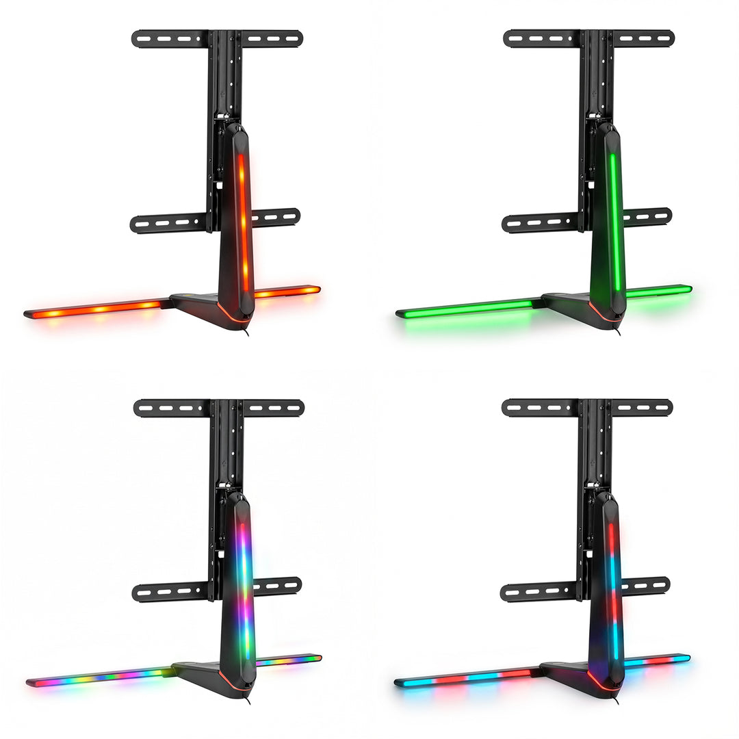 Suporte para monitor de jogos NanoRS, altura ajustável, LED RGB, 32-55", Max VESA 400x400, Max 40kg, RS167