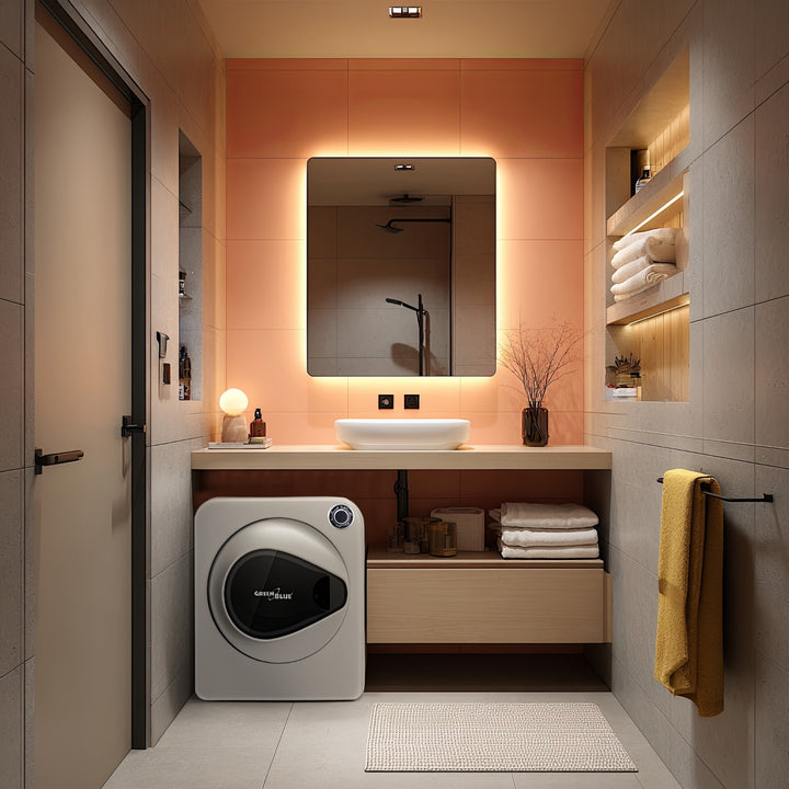 Verde Azul GB405 Secador de roupas elétrico 830 W / 3 kg / Secador de roupas autônomo ou montado na parede Cinco programas de secagem disponíveis