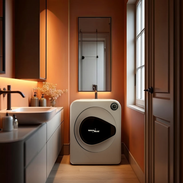 Verde Azul GB405 Secador de roupas elétrico 830 W / 3 kg / Secador de roupas autônomo ou montado na parede Cinco programas de secagem disponíveis