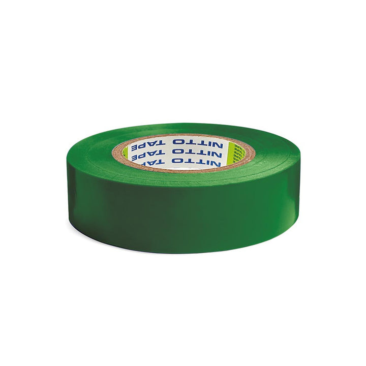 Nitto Cinta aislante de PVC professional verde, 19 mm x 20 m