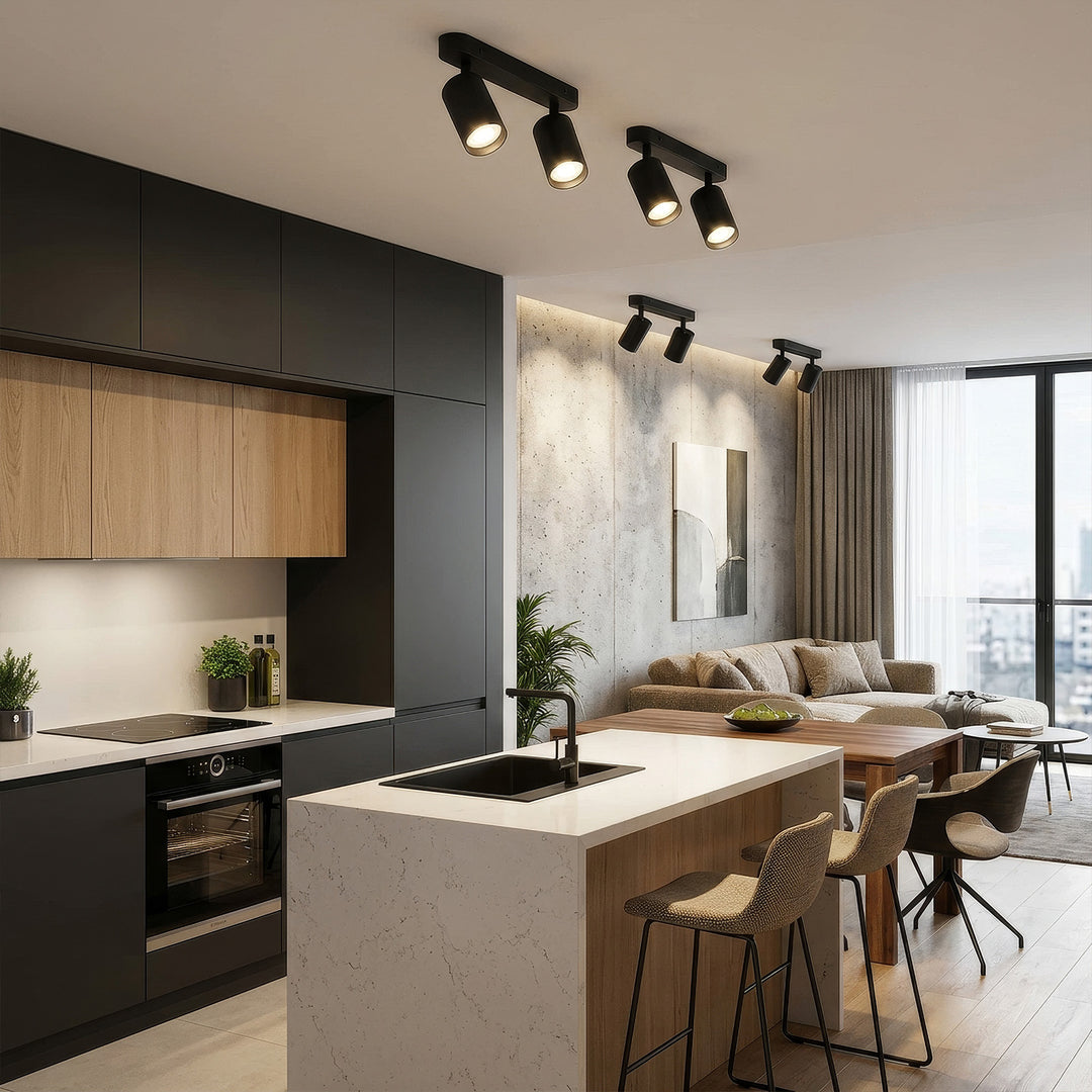 Lámpara de techo/pared de Maclean, spot, móvil, aluminio, 2xGU10, 55x100mm, negro mate, MCE452 B