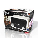 Rádio FM Bluetooth 1800 mAh SD USB MP3 AUX LCD Adler AD 1185