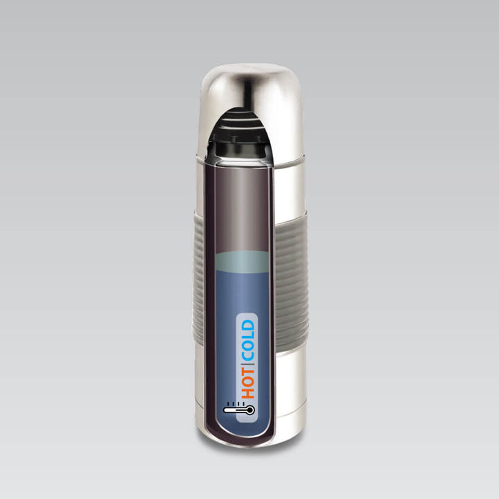 Garrafa térmica de aço inoxidável com vidro para bebidas quentes ou frias (500 ml)
