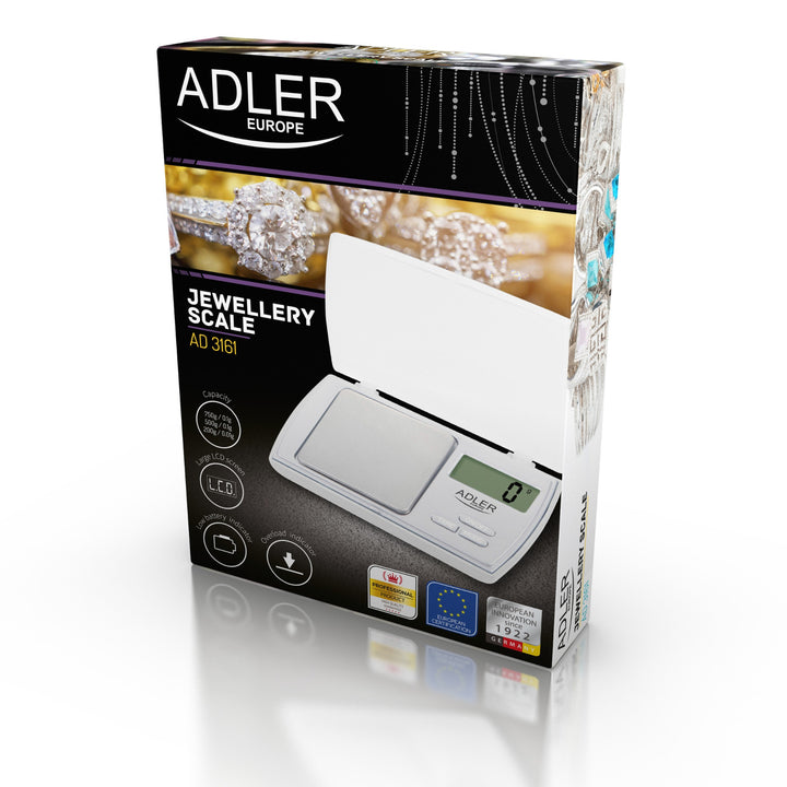 Balanza de precisión Adler AD 3161 con pantalla LCD clara