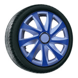 Guarnições das rodas Guarnições das rodas - Conjunto completo de 4 peças - NRM Drift Extra - Prata e Azul - 15" polegadas