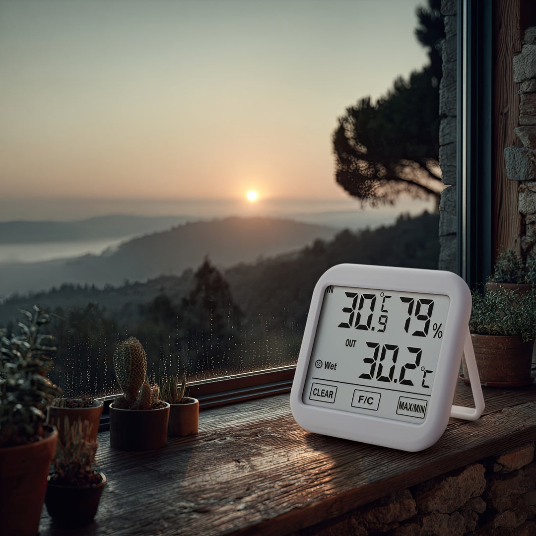 Estação meteorológica GreenBlue com sonda externa de 1,5 m, comprimento de cabo de 1,5 m, bateria 2xAA, GB381