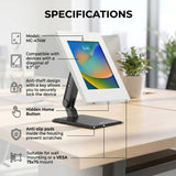 Suporte de parede com fecho para publicidade em tablets Maclean MC-474W, 9,7"-11", compatível com iPad/iPad Air/iPad Pro, Samsung Galaxy Tab A/Tab A7/Tab S6 Lite