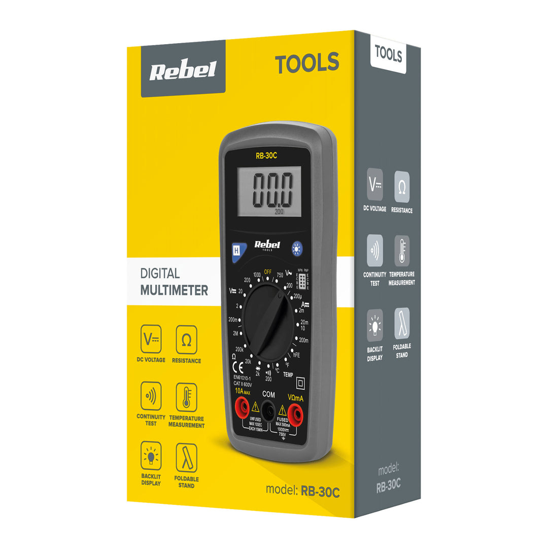 Medidor digital universal de alta precisión Rebel RB-30C