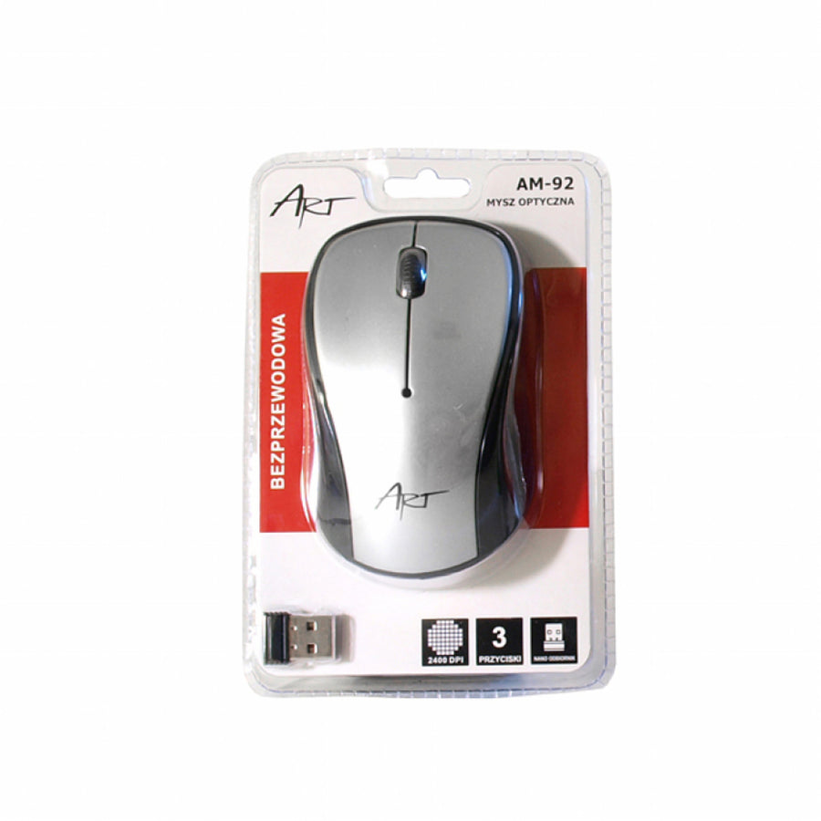 Multioffice Ratón óptico Art, inalámbrico, USB, plata, AM-92B