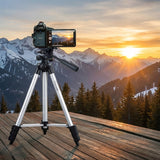 Maclean MC-164 Trípode Universal 1/4" Soporte para Cámaras Videocámaras Smartphones Anillos Luminosos max. 1050mm, max.2kg