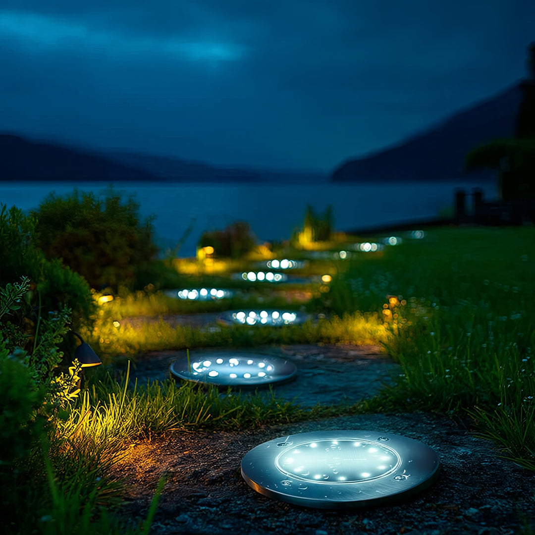 Maclean MCE318 Lâmpada solar Refletor solar para jardim, 12 LEDs SMD, 4000K, Ni-MH 600 mAh, 0,7W, IP44