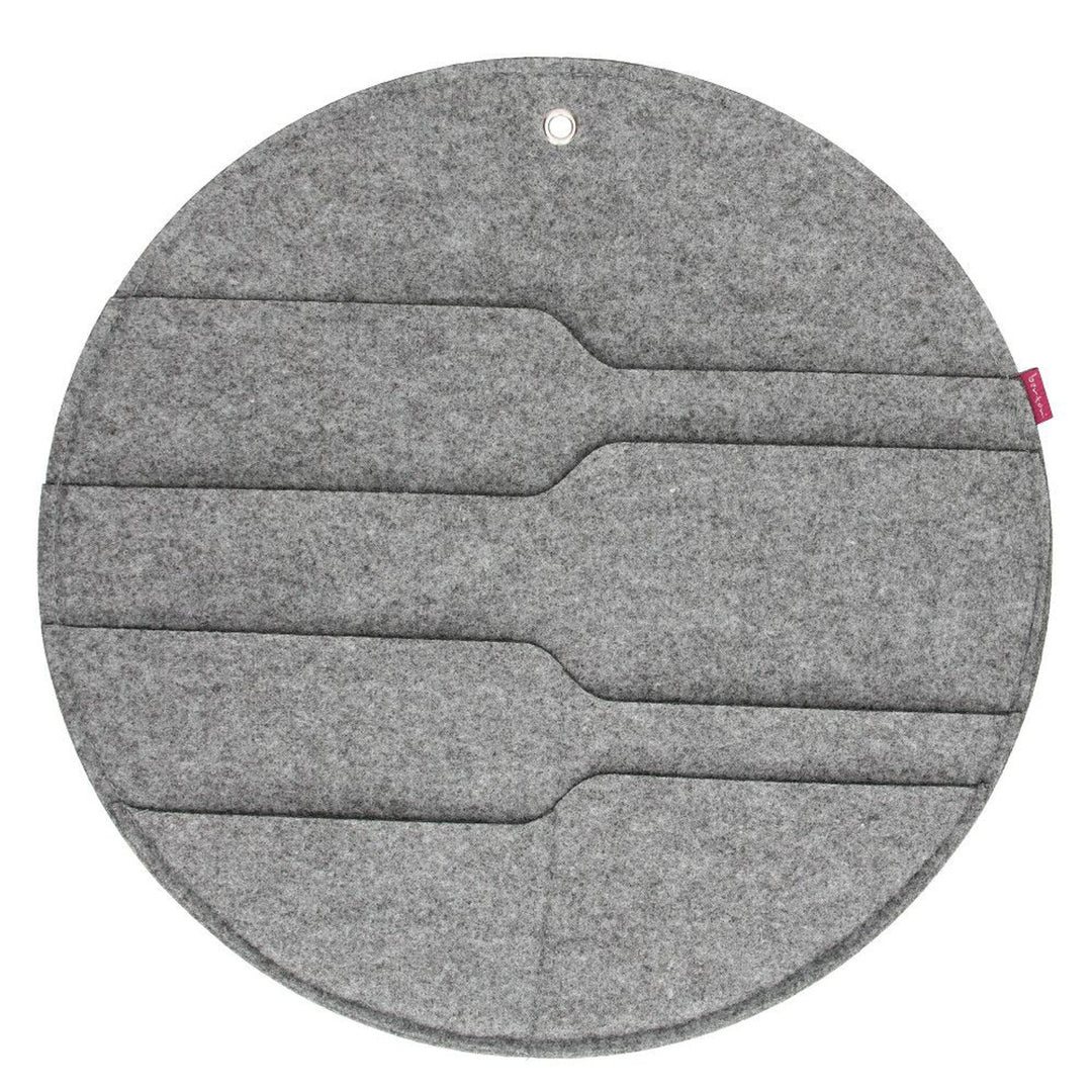 Organizador mural de fieltro Bertoni Círculo XL diámetro 45 cm - gris, 4 bolsillos