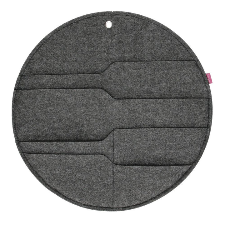 Organizador mural de fieltro Bertoni Círculo XL diámetro 45 cm - antracita, 4 bolsillos