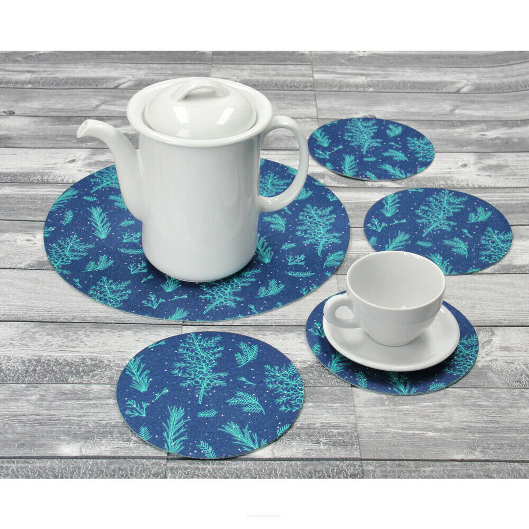 Conjunto Trivet Redondo em Feltro 1 + 4 - JUNIPER