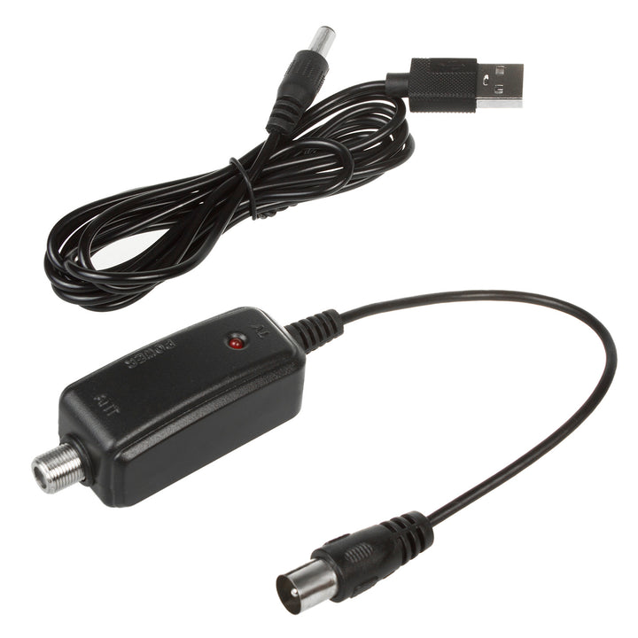 Antena de TV direcional DVB-T MUX 8 + adaptador USB 5V