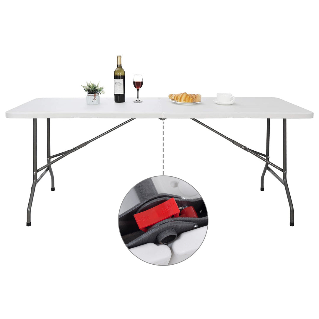 Mesa rectangular de plástico GreenBlue 180 x 74 x 74 cm + 4× silla de jardín GreenBlue