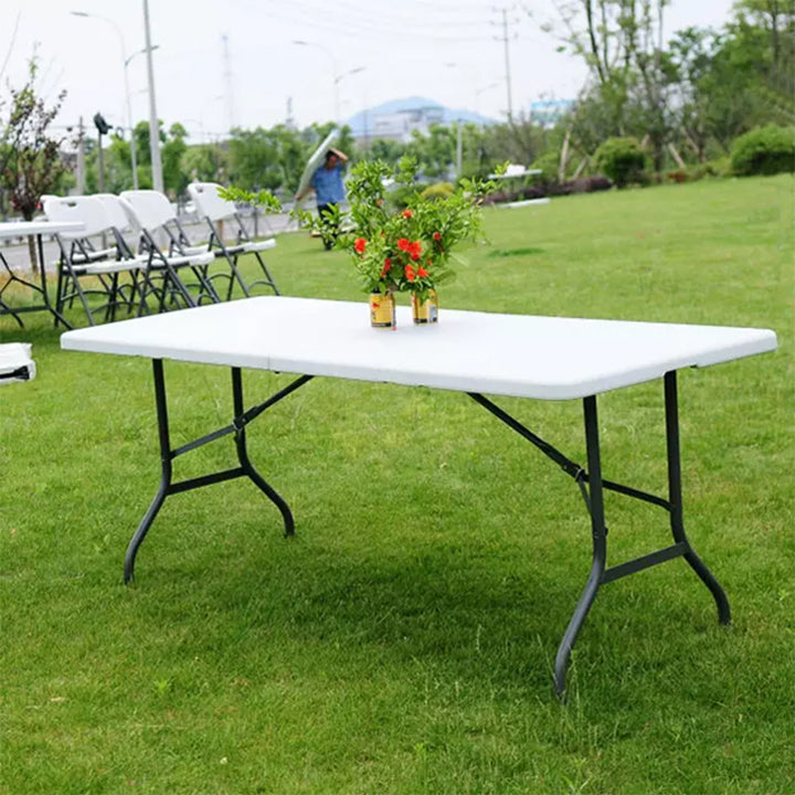 Mesa rectangular de plástico GreenBlue 180 x 74 x 74 cm + 4× silla de jardín GreenBlue