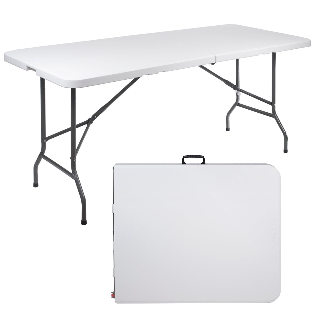 Mesa rectangular de plástico GreenBlue 180 x 74 x 74 cm + 4× silla de jardín GreenBlue