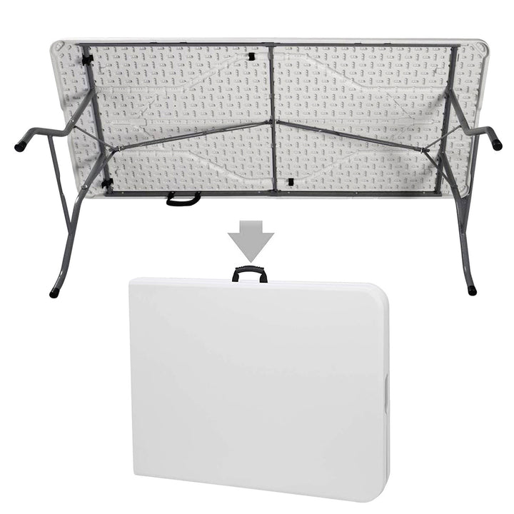Mesa rectangular de plástico GreenBlue 180 x 74 x 74 cm + 4× silla de jardín GreenBlue