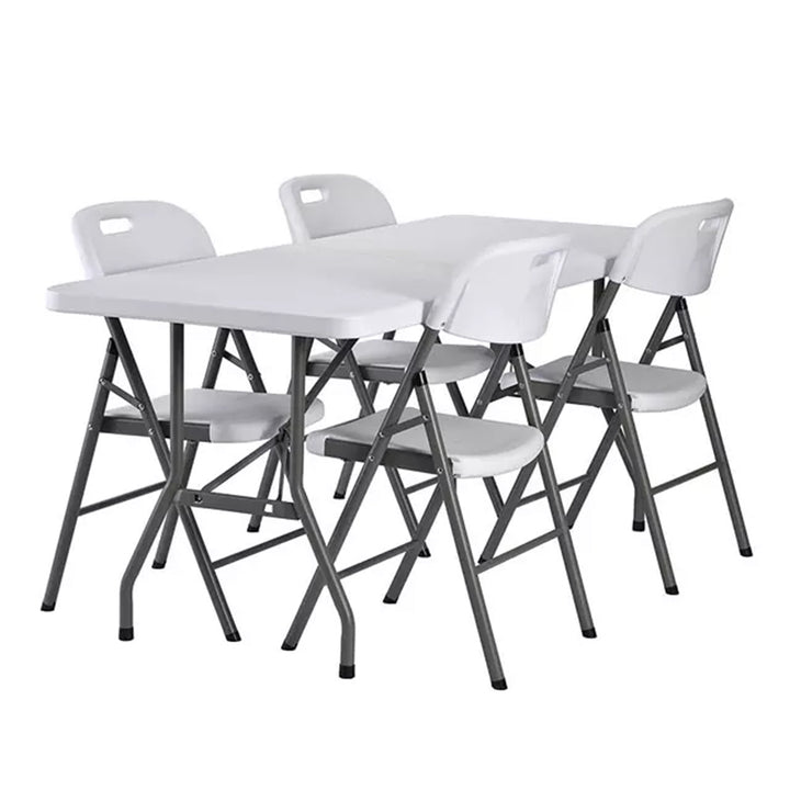 Mesa rectangular de plástico GreenBlue 180 x 74 x 74 cm + 4× silla de jardín GreenBlue