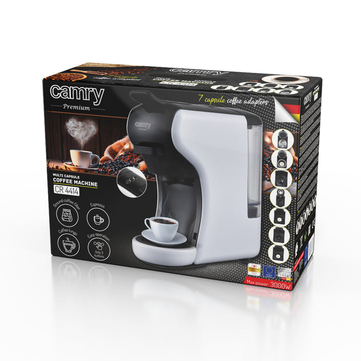 Máquina de café expresso Camry, de pressão, multicápsulas, 19 bar, CR 4414