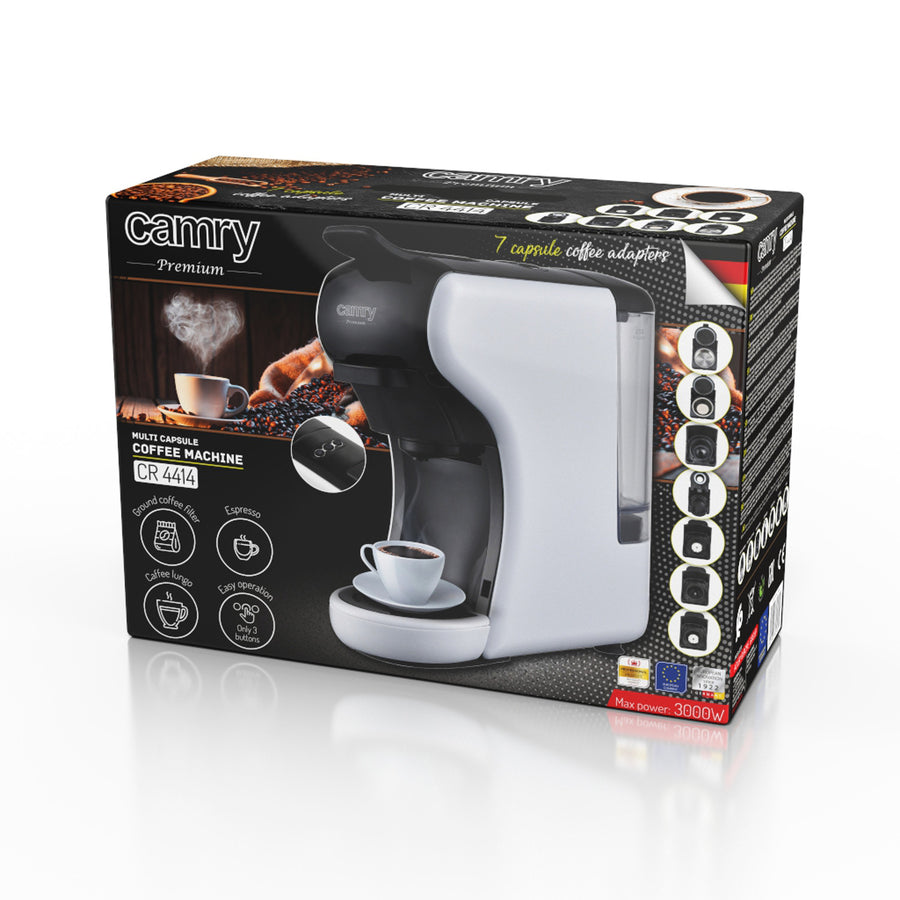 Máquina de café expresso Camry, de pressão, multicápsulas, 19 bar, CR 4414