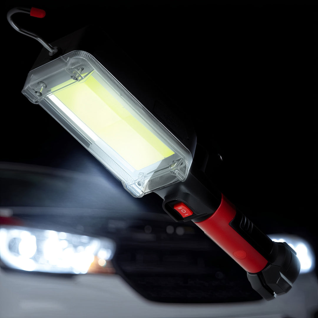 Maclean MCE307 Lámpara de Taller Lámpara Magnética COB 2x1200mAh, 700lm, USB Tipo-C/Micro USB