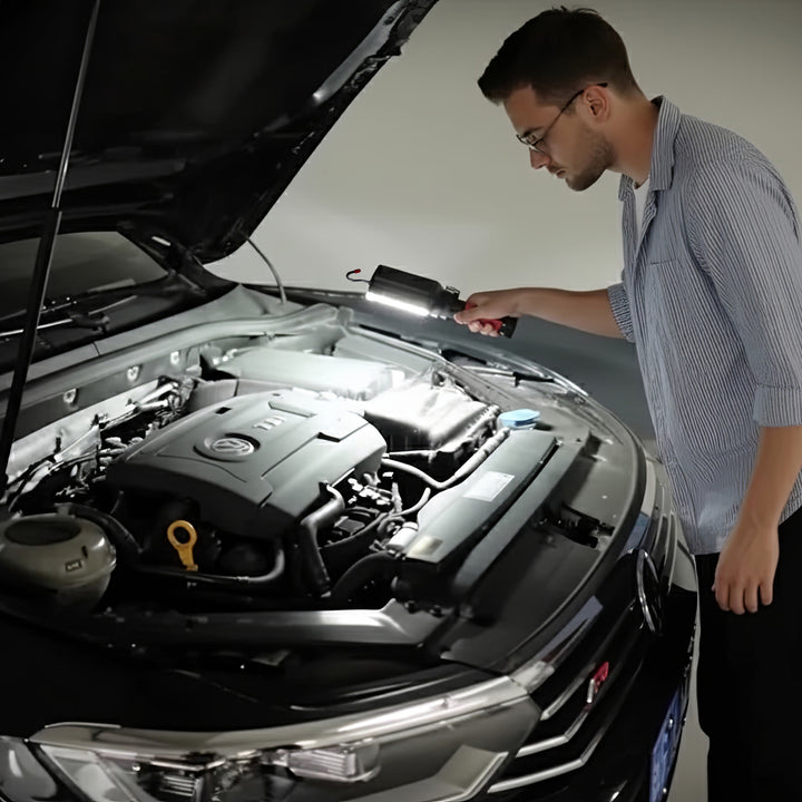 Maclean MCE307 Lámpara de Taller Lámpara Magnética COB 2x1200mAh, 700lm, USB Tipo-C/Micro USB