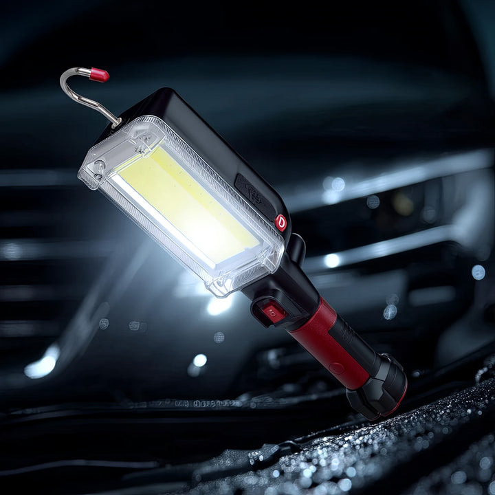 Maclean MCE307 Lámpara de Taller Lámpara Magnética COB 2x1200mAh, 700lm, USB Tipo-C/Micro USB