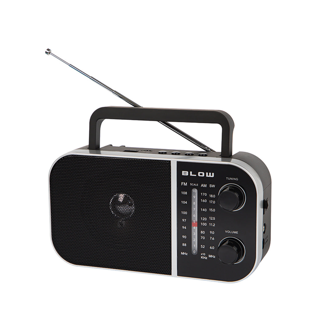Blow Radio analógica portátil AM/FM RA6 alimentada por pilas y red eléctrica