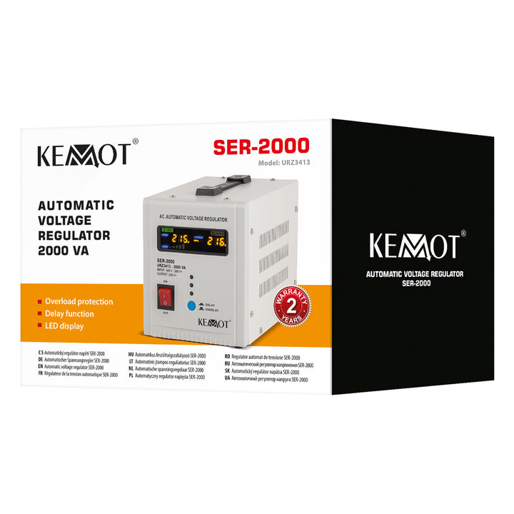 Estabilizador automático de tensión 230 V KEMOT SER-2000