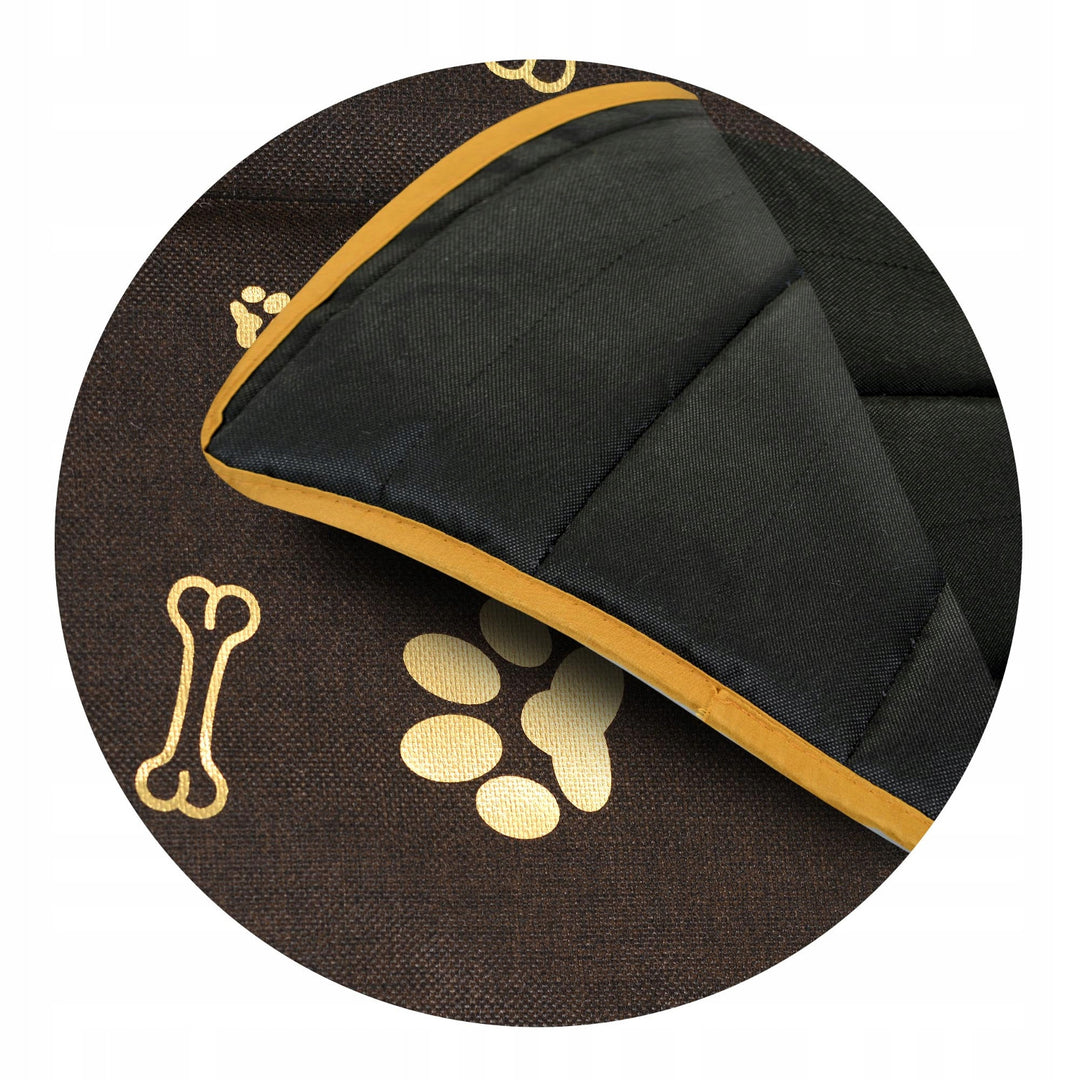 Prestige Manta Impermeable para Perro Colchoneta Duradera para Perro con Patrón de Hueso Dorado en Marrón (120x80cm)