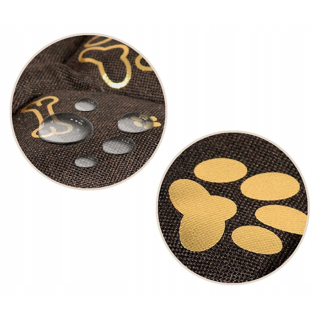 Prestige Manta Impermeable para Perro Colchoneta Duradera para Perro con Patrón de Hueso Dorado en Marrón (120x80cm)