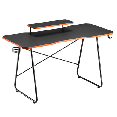 Mesa gaming NanoRS RS170 com prateleira para monitor, máx. 50 kg, altura 850 mm, preta