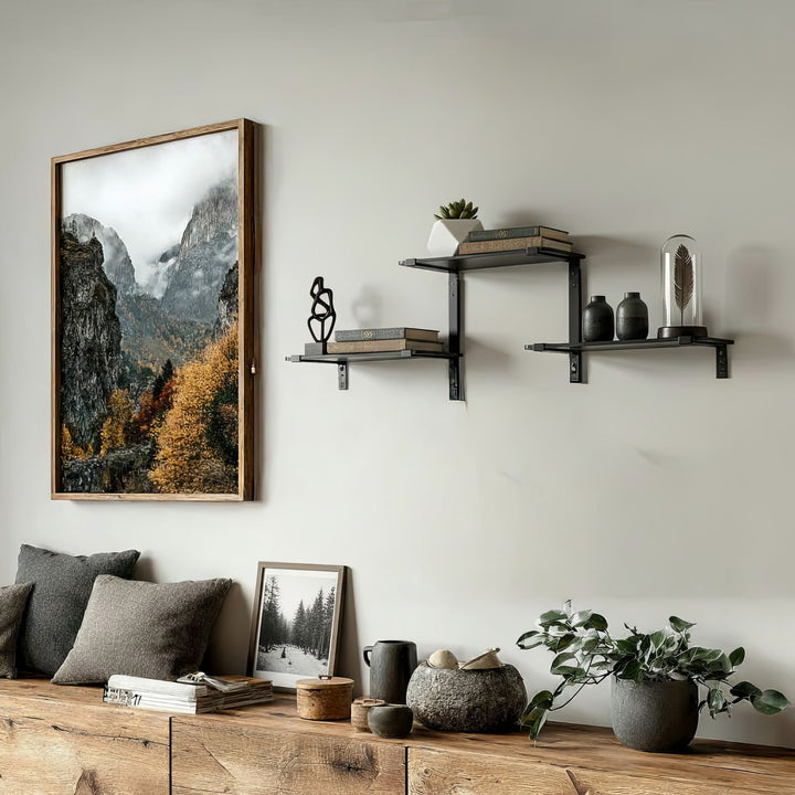 Maclean MC-974 Estanterías Modulares de Tres Niveles, Estante Mural, Carga máxima 30kg