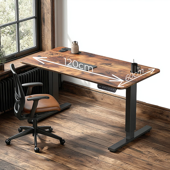 Ergo Office ER-451 Escritorio de altura regulable eléctricamente, para estar de pie y sentado, altura máxima 114cm