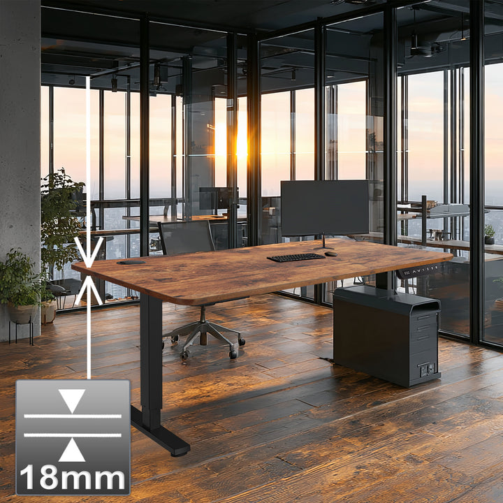Ergo Office ER-451 Escritorio de altura regulable eléctricamente, para estar de pie y sentado, altura máxima 114cm
