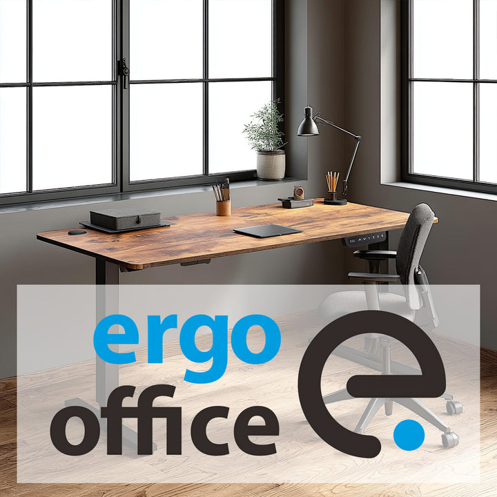 Ergo Office ER-451 Escritorio de altura regulable eléctricamente, para estar de pie y sentado, altura máxima 114cm