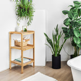 Móveis de casa de banho GreenBlue GB321, estante em bambu com 3 prateleiras, 370x330x780 mm