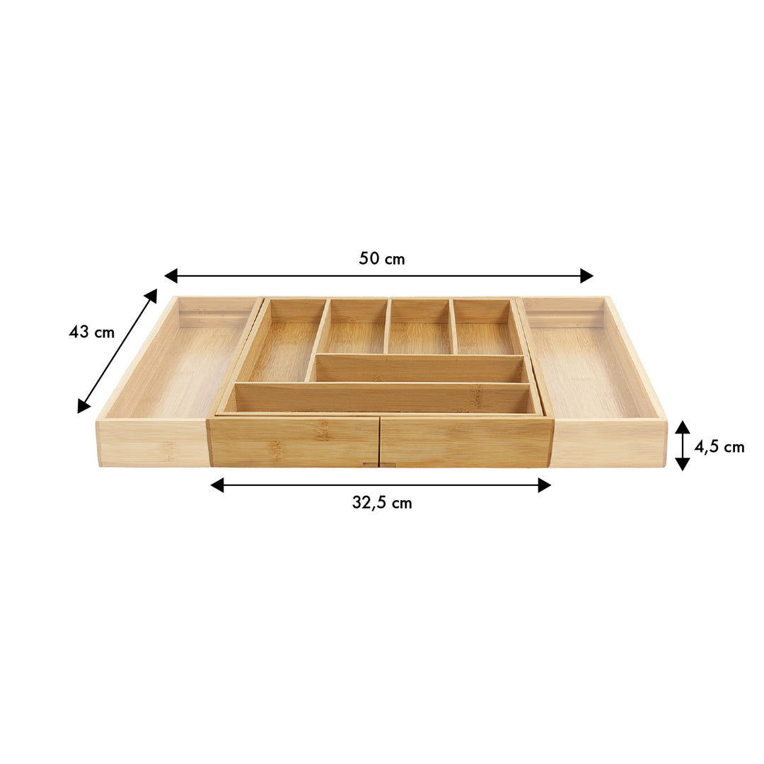 Organizador de cubiertos de bambú extensible GreenBlue, 325-500x430x45mm, GB379