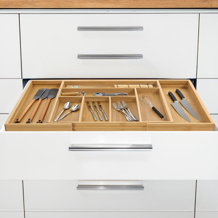 Organizador de cubiertos de bambú extensible GreenBlue, 325-500x430x45mm, GB379