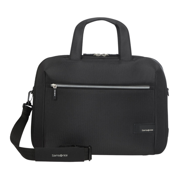 Samsonite Litepoint Bailhandle Bolsa para portátil de 15,6" negra con puerto USB y cremallera reflectante