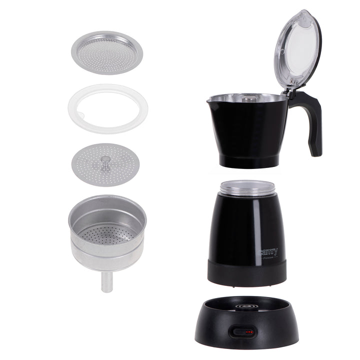 Moka Camry CR 4415B Cafetera eléctrica de 300 ml para 6 tazas de café espresso