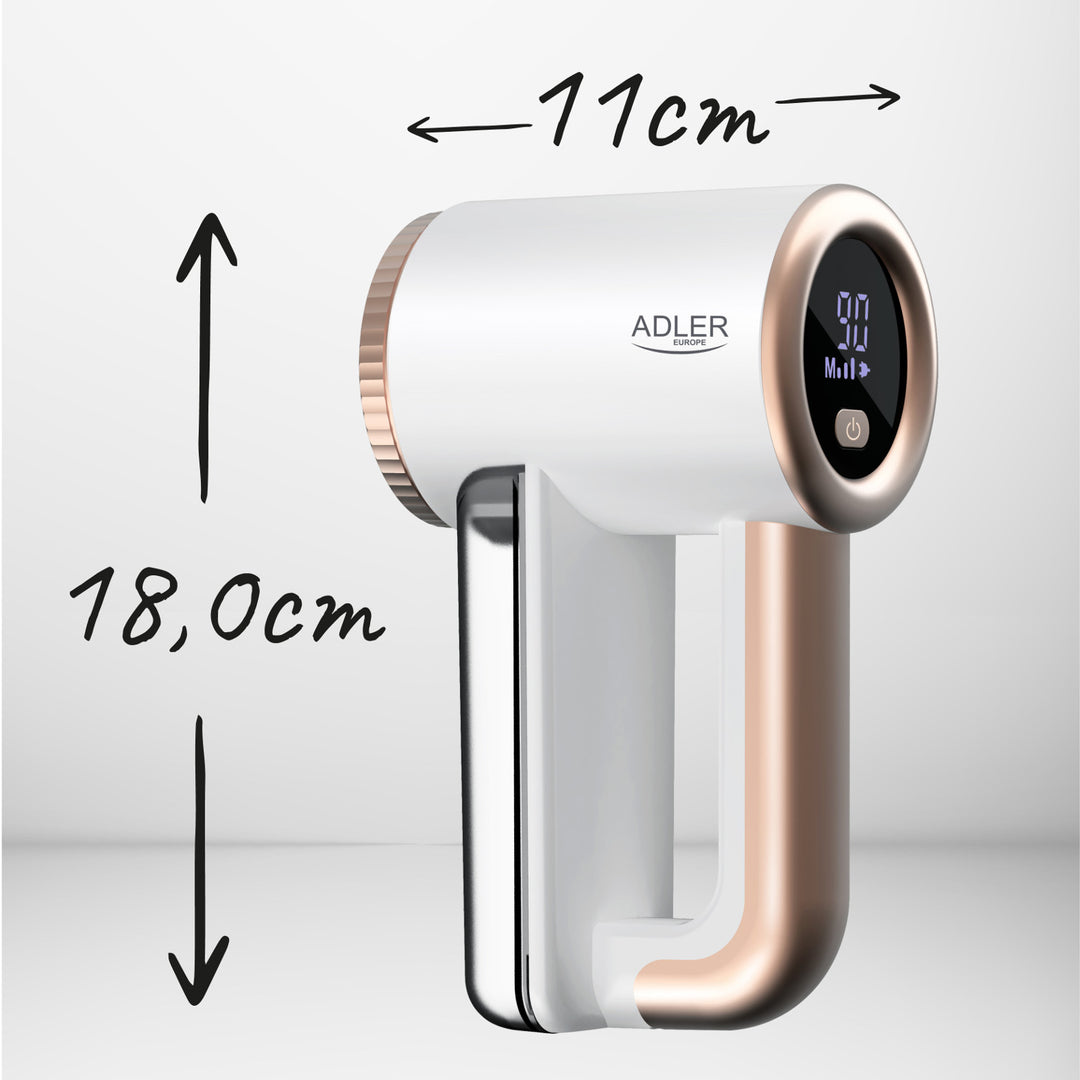 Barbeador de Tecido Adler, Carregamento USB, Visor LCD, 3 Níveis de Velocidade, Escova, AD 9617
