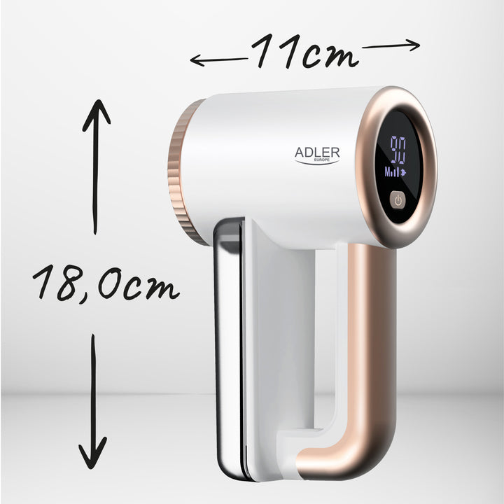 Barbeador de Tecido Adler, Carregamento USB, Visor LCD, 3 Níveis de Velocidade, Escova, AD 9617