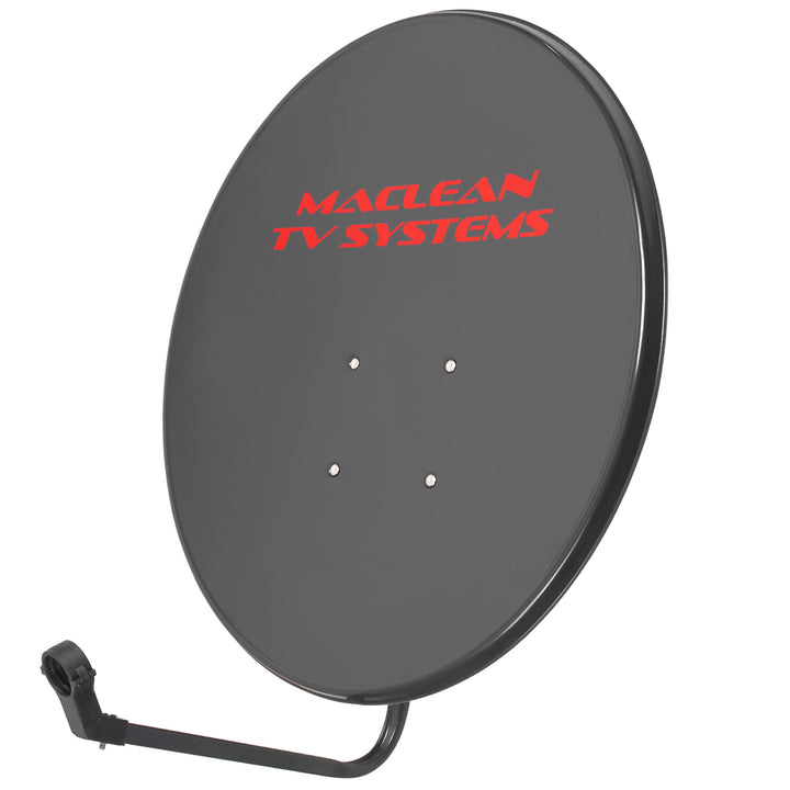 Sistema de satélite, antena parabólica de 90 cm, soporte de 40 cm, convertidor cuádruple, cable de 100 m, 8x conectores F