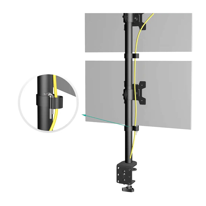 Maclean MC-966 Soporte para Monitor OLED QLED LCD y LED, Soporte de Mesa Doble, Vertical, VESA 75x75 y 100x100, 13-27", 9kg